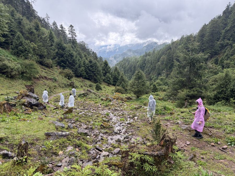 Fieldwork on the slope